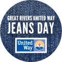 Jeans Day sticker - logo on denim background