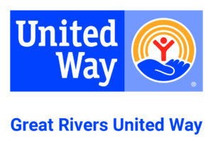 Localized Great Rivers United Way lock-up logo in CMYK color profile