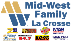 Mid-West Family La Crosse station & business logos
