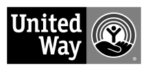 United Way lock-up logo in one-color black spot color profile